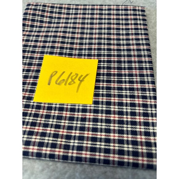 Plaid Cotton Fabric Fat Quarter 18" x 22" Navy Blue & Red Craft Quilting Materia - Picture 4 of 4